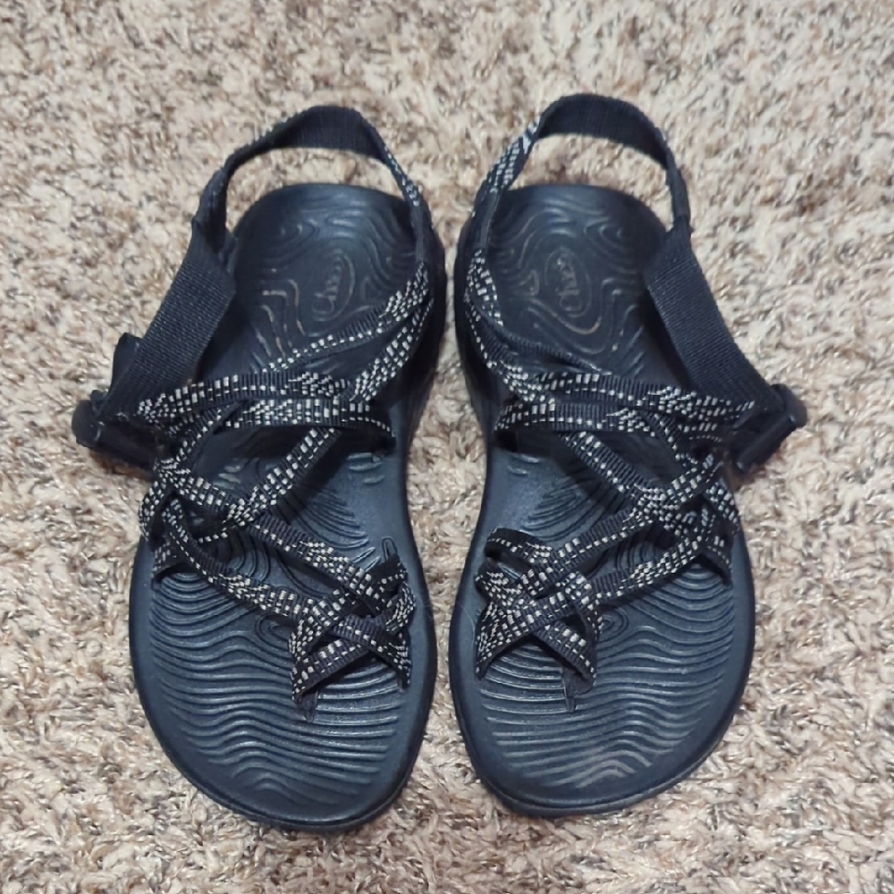 Chaco Z Cloud X2 Black And White Strappy Sandals